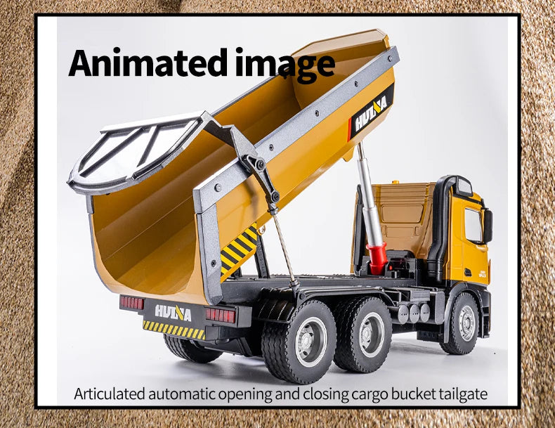 HuiNa 1573 1/14 RC Dump Truck 10CH Alloy Construction Vehicle Remote Control