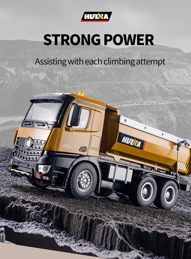 HuiNa 1573 1/14 RC Dump Truck 10CH Alloy Construction Vehicle Remote Control