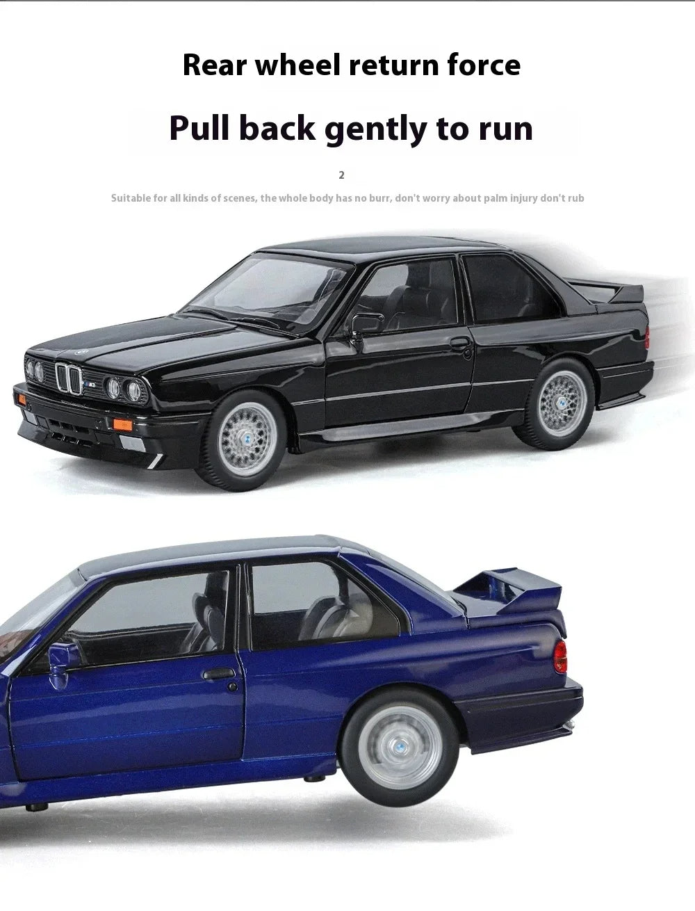 1:24 1988 BMW M3 E30 Diecast Alloy Model Car – Sound & Light Collectible Sports Car