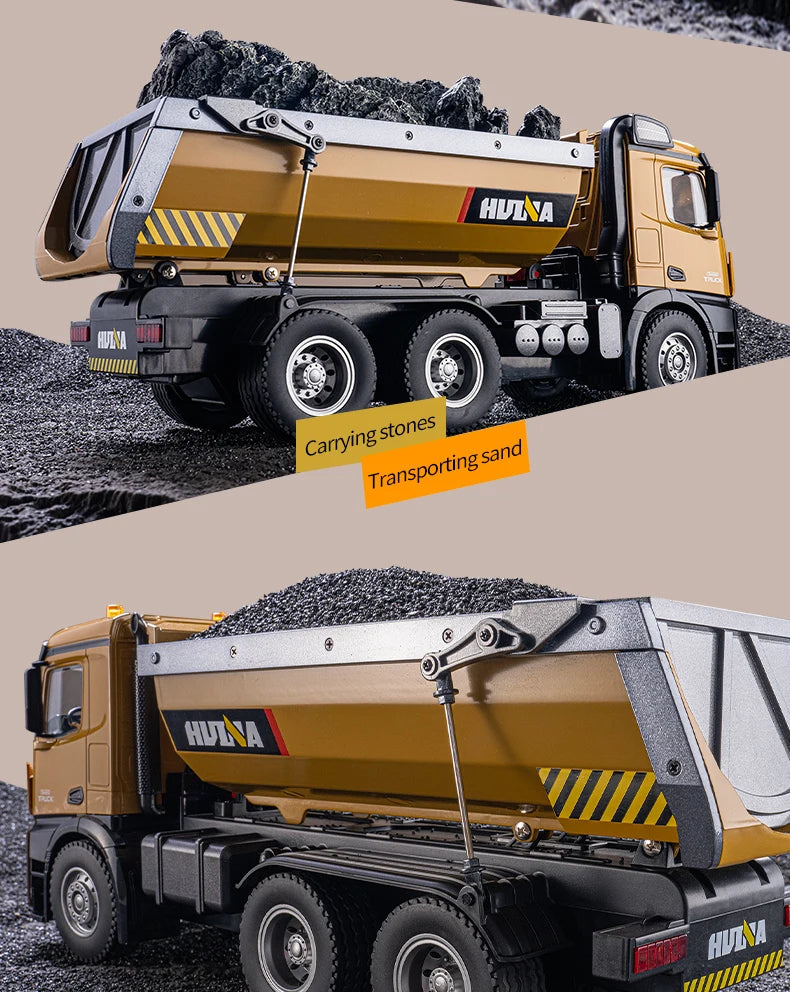 HuiNa 1573 1/14 RC Dump Truck 10CH Alloy Construction Vehicle Remote Control
