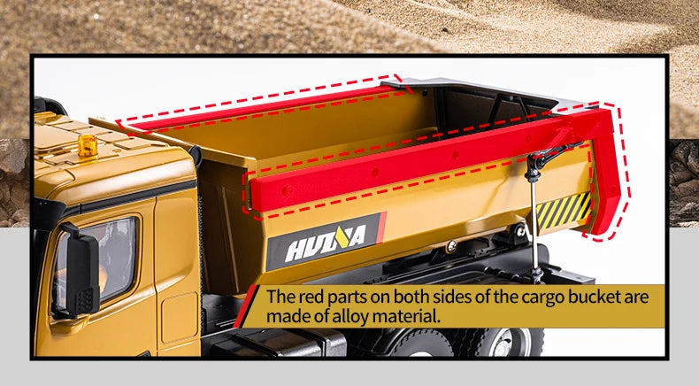 HuiNa 1573 1/14 RC Dump Truck 10CH Alloy Construction Vehicle Remote Control