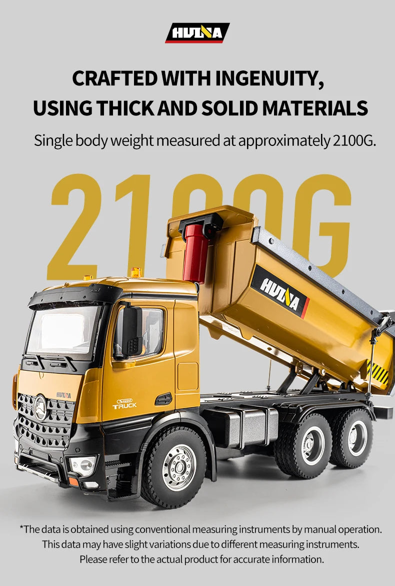 HuiNa 1573 1/14 RC Dump Truck 10CH Alloy Construction Vehicle Remote Control