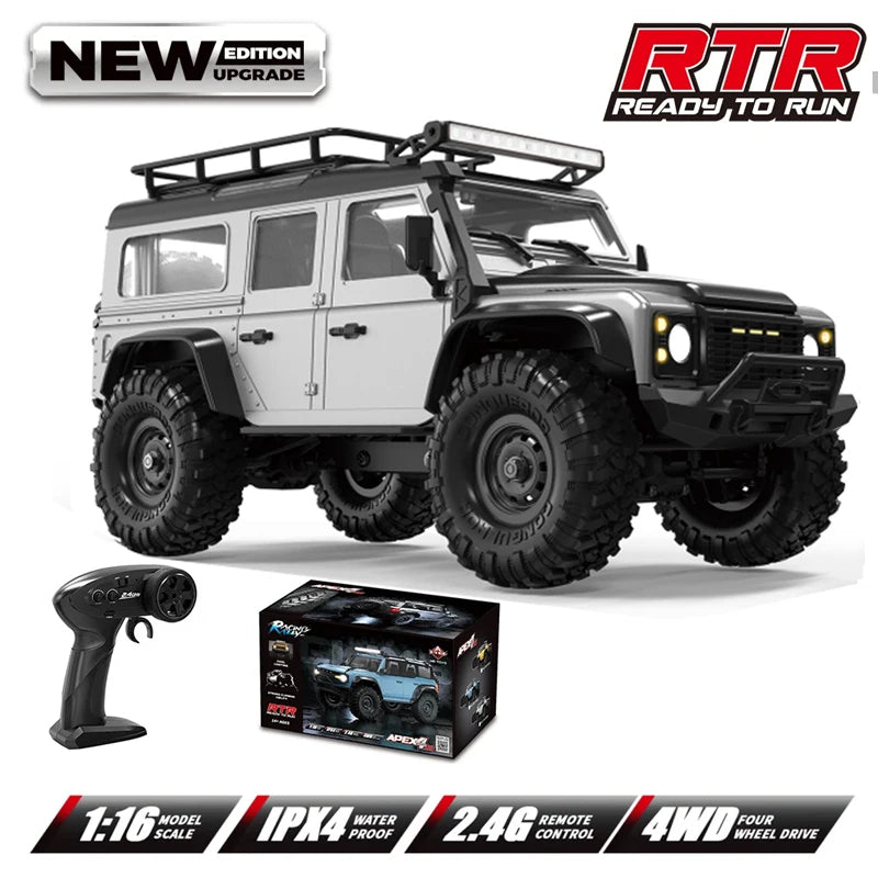 HB-R1609 1:16 Land Rover Defender RC Crawler 4WD – 2.4GHz, 30 min Run Time, LED