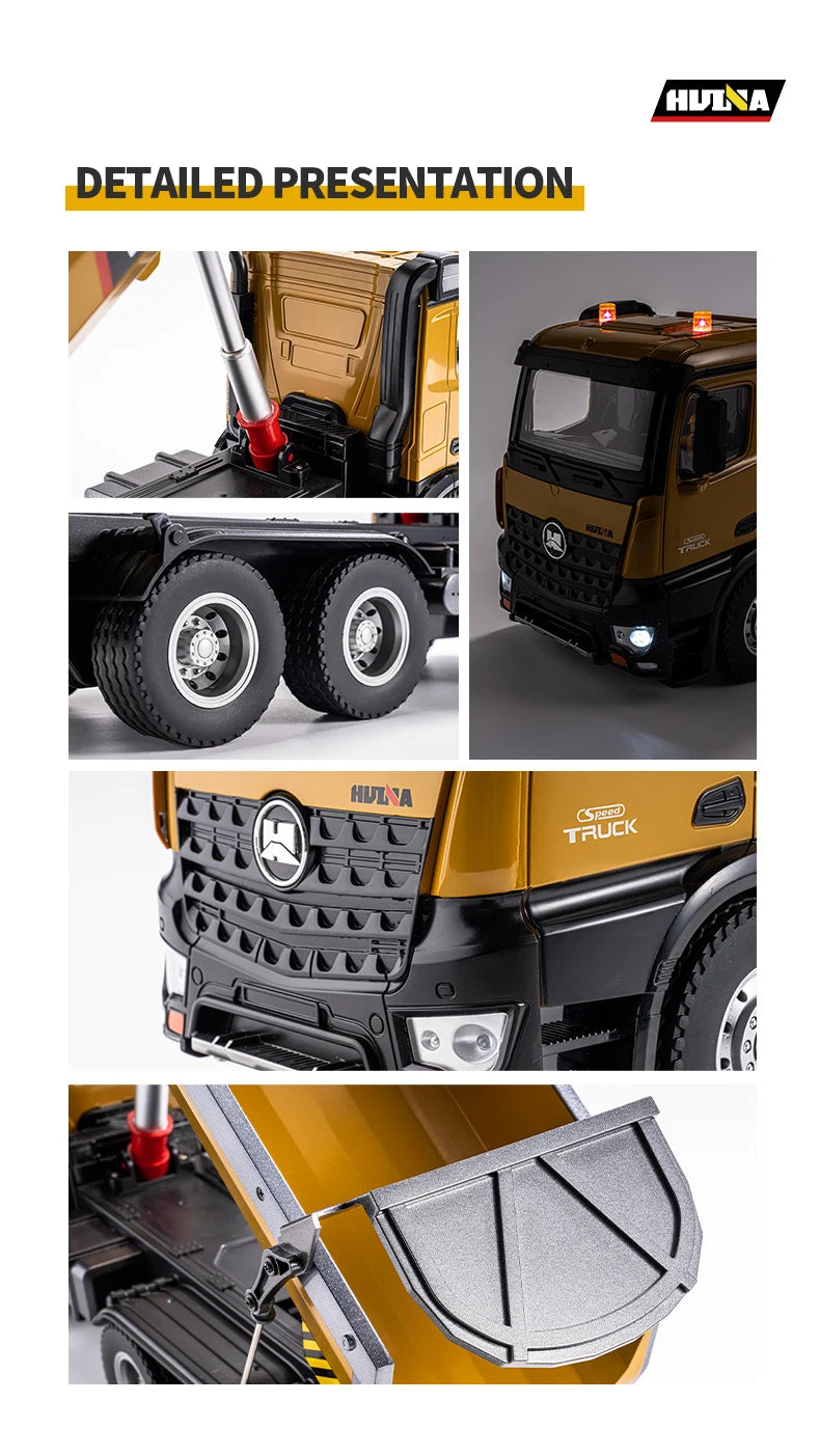 HuiNa 1573 1/14 RC Dump Truck 10CH Alloy Construction Vehicle Remote Control