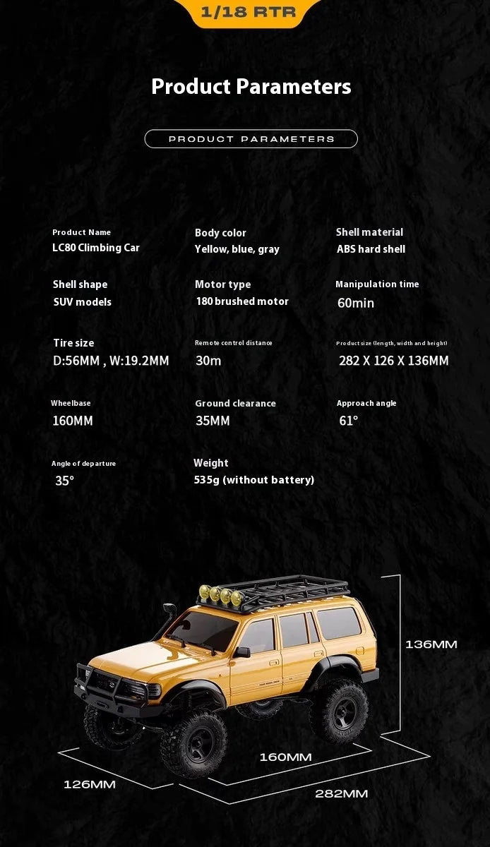Toyota Land Cruiser LC80 FMS FCX18 RC Crawler