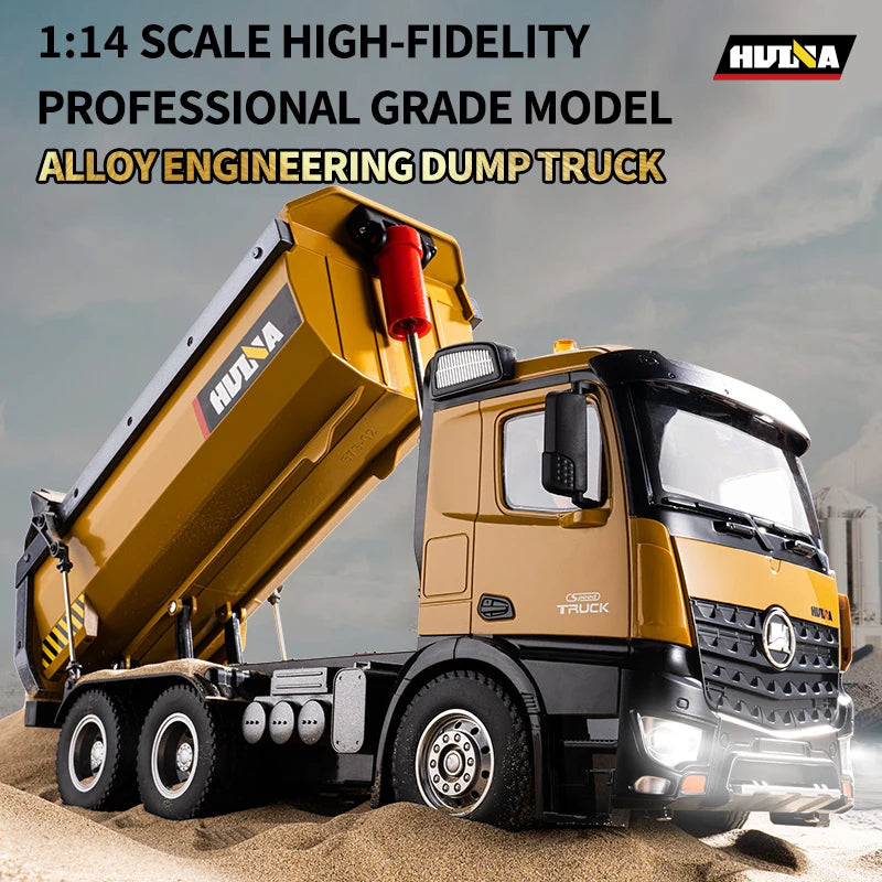HuiNa 1573 1/14 RC Dump Truck 10CH Alloy Construction Vehicle Remote Control