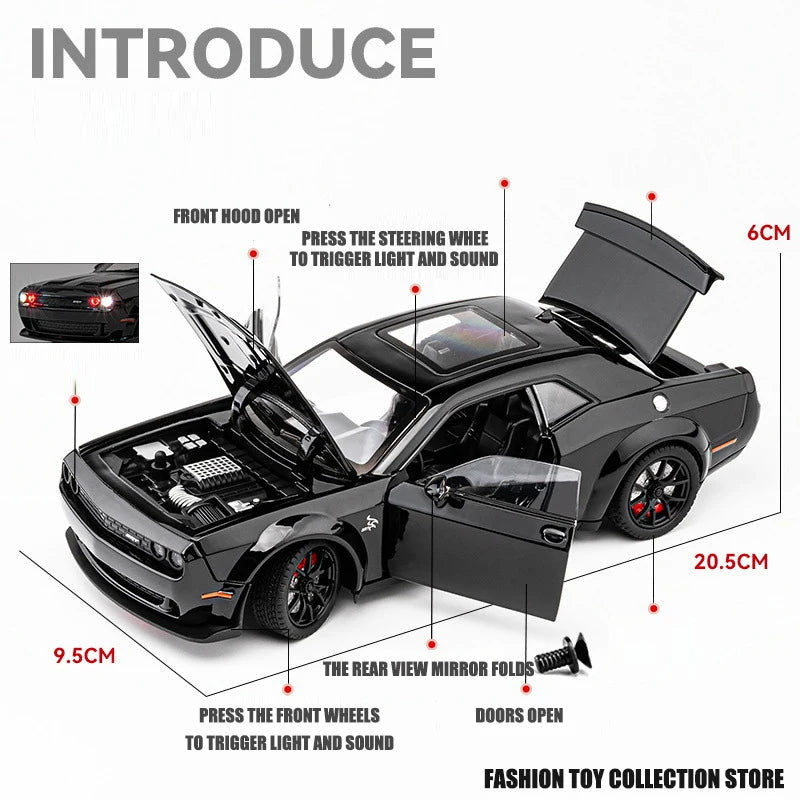 Dodge Challenger Hellcat Alloy 1:24 Diecast Car