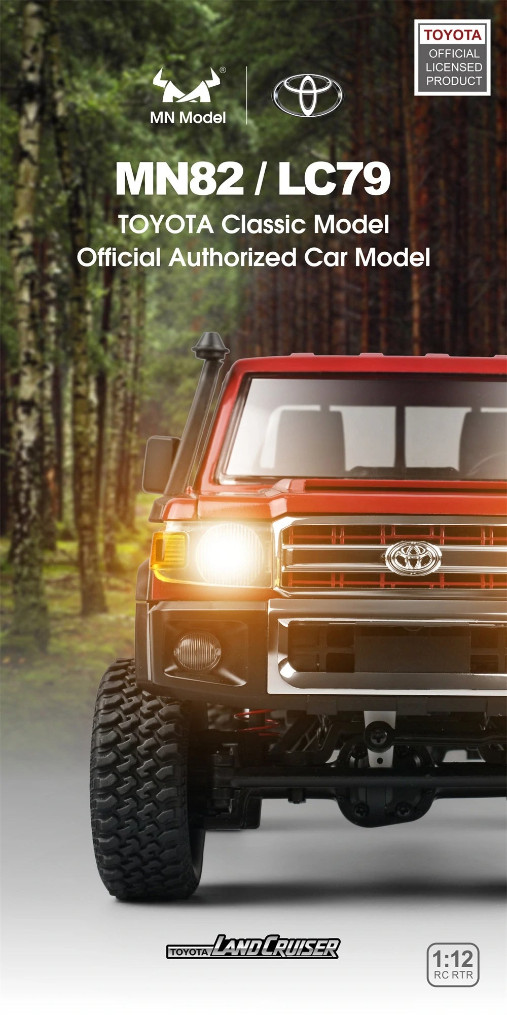 Toyota Land Cruiser MN82 RC Car Crawler – 1:12 Scale 2.4G 4WD Off-Road Truck