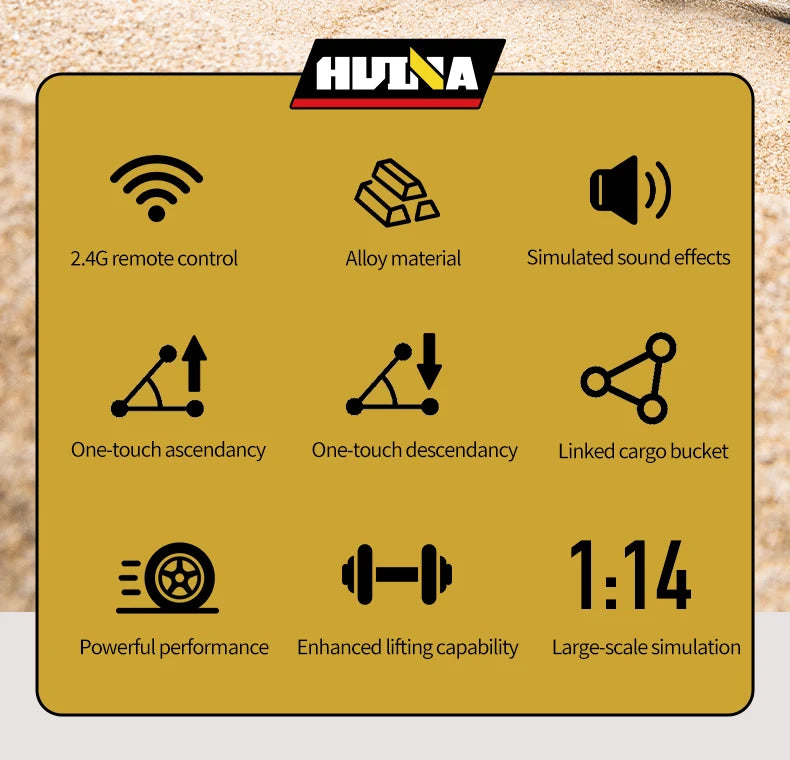 HuiNa 1573 1/14 RC Dump Truck 10CH Alloy Construction Vehicle Remote Control