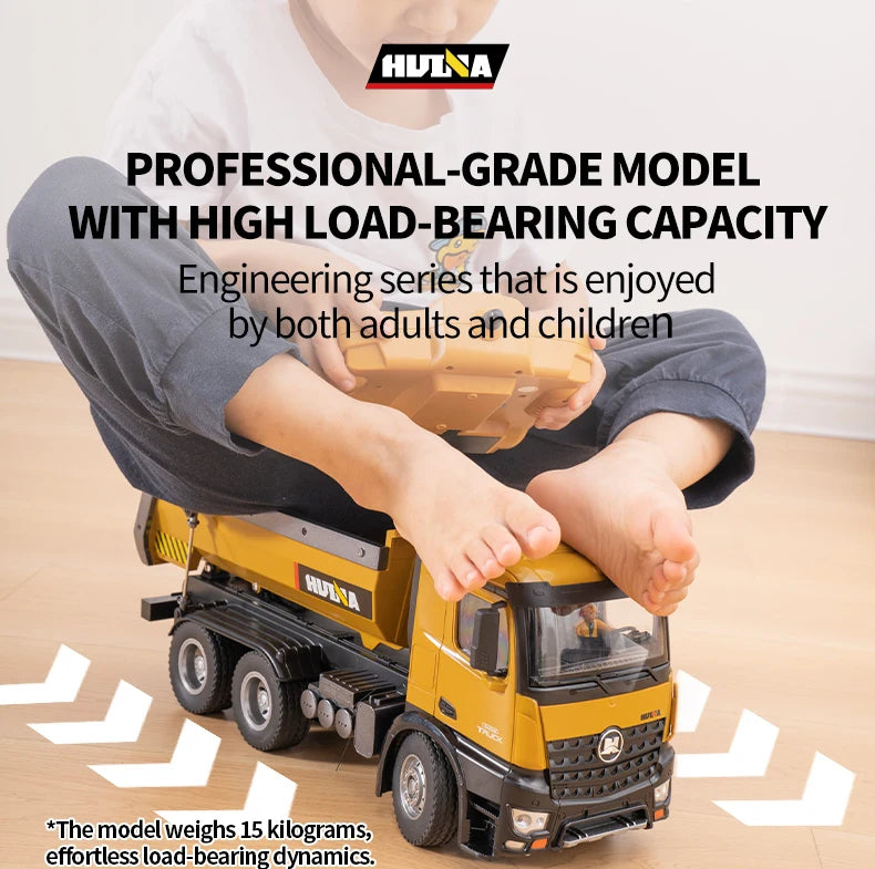 HuiNa 1573 1/14 RC Dump Truck 10CH Alloy Construction Vehicle Remote Control