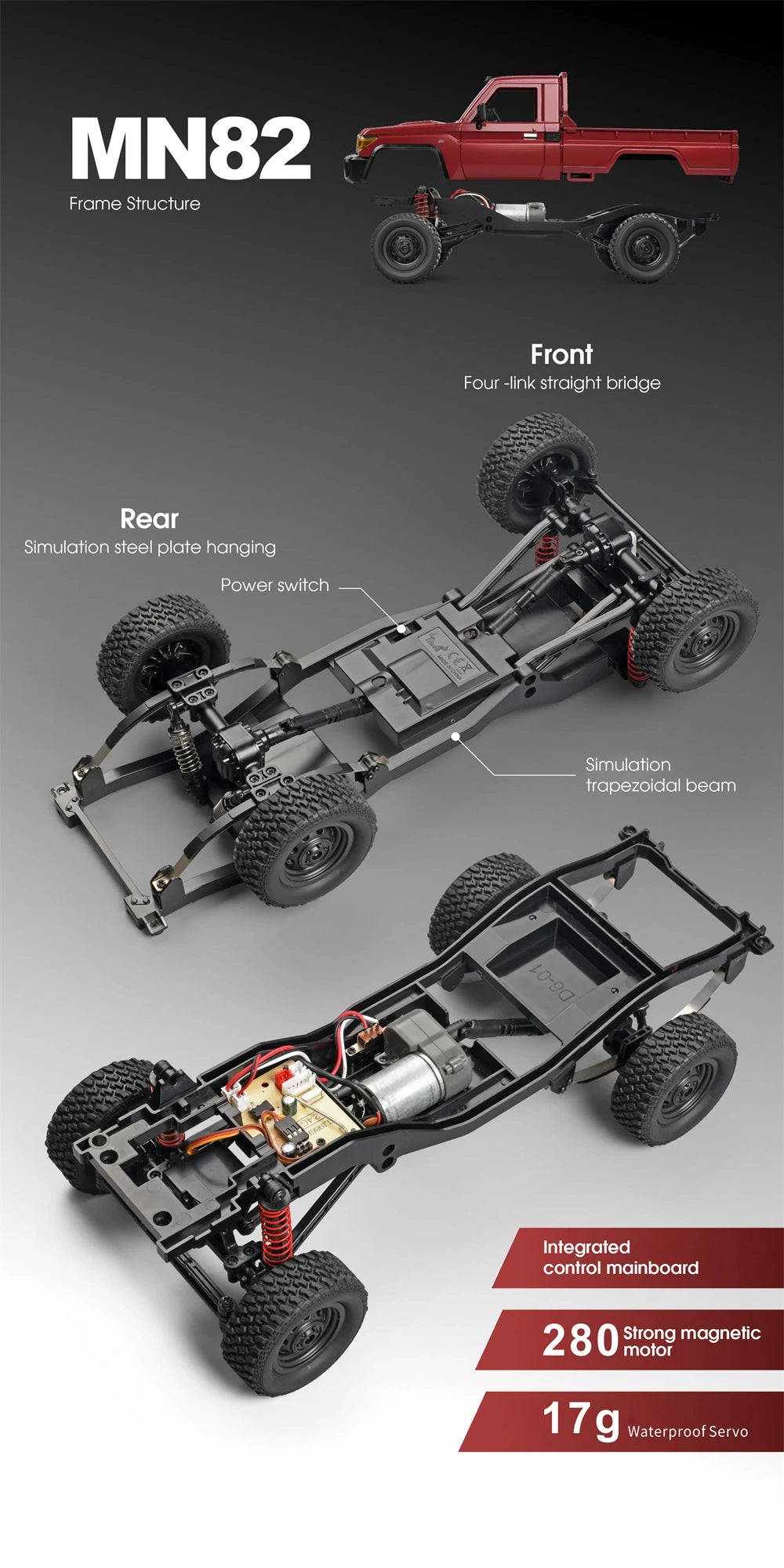 Toyota Land Cruiser MN82 RC Car Crawler – 1:12 Scale 2.4G 4WD Off-Road Truck
