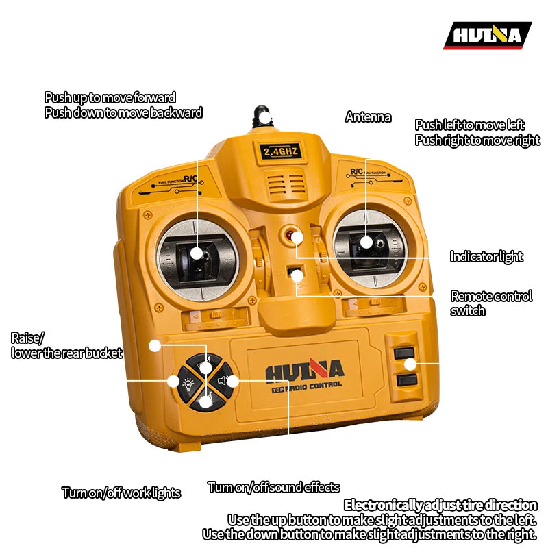 HuiNa 1573 1/14 RC Dump Truck 10CH Alloy Construction Vehicle Remote Control