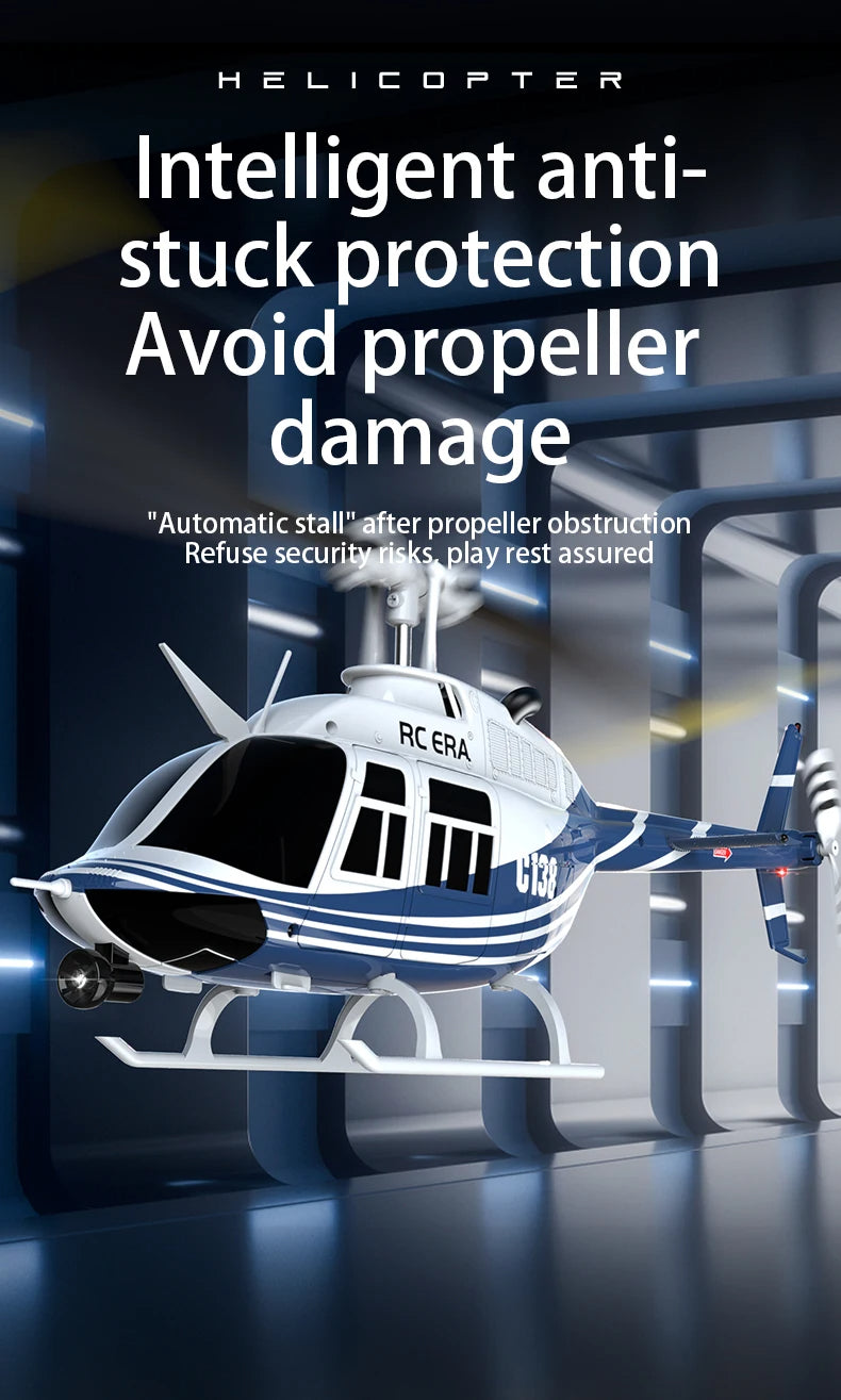 C138 RC Helicopter Bell 206 Model 1:33 Scale 2.4GHz 6-Axis Gyro Altitude Hold RT