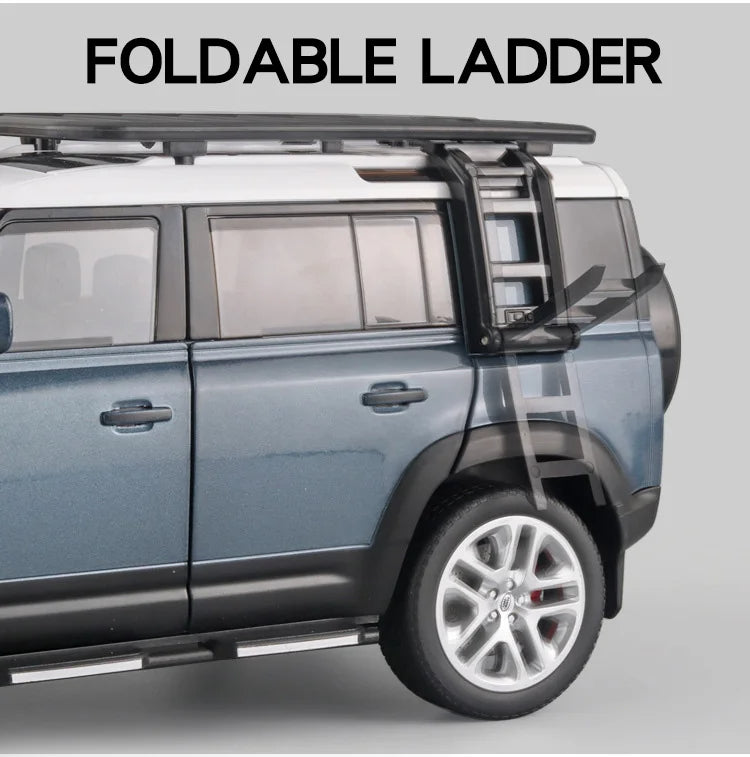 1:18 Land Rover Defender 110 Diecast Model Car – Alloy SUV with Sound & Light Collectible Toy Gift