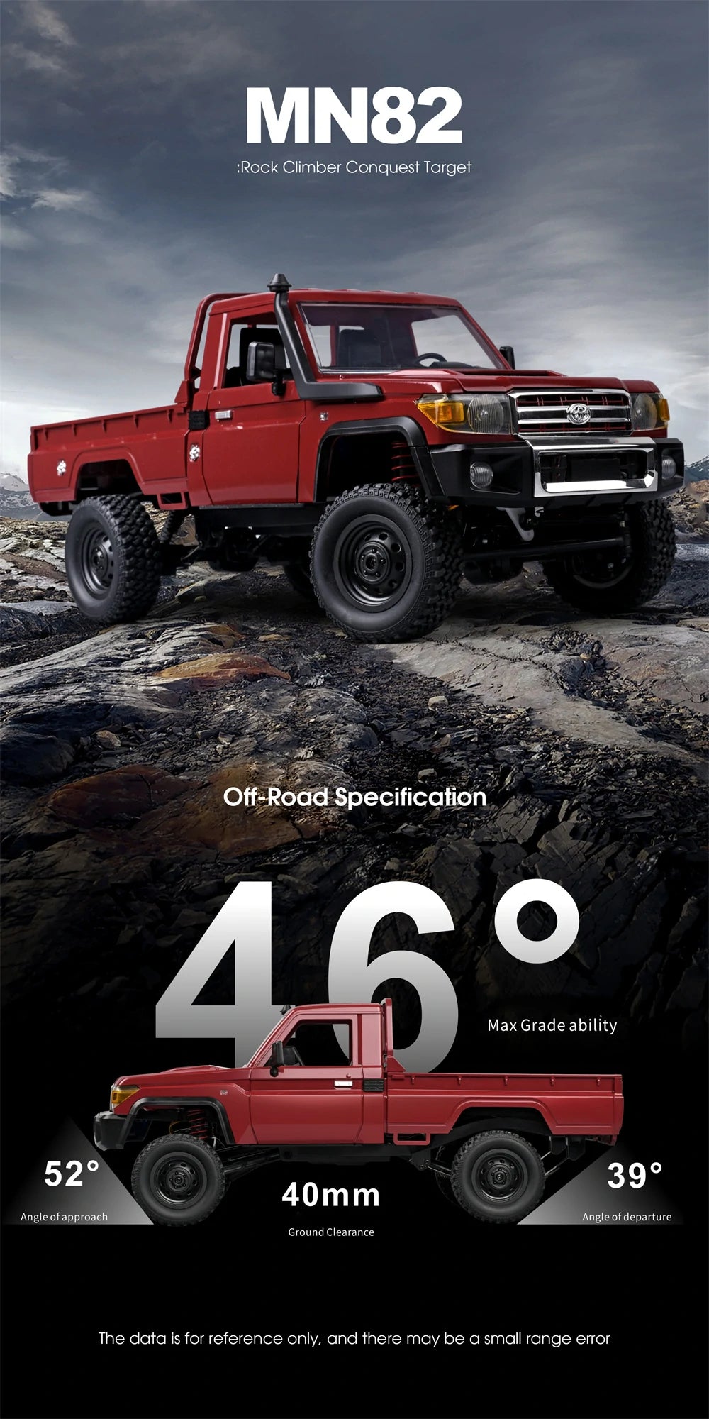 Toyota Land Cruiser MN82 RC Car Crawler – 1:12 Scale 2.4G 4WD Off-Road Truck