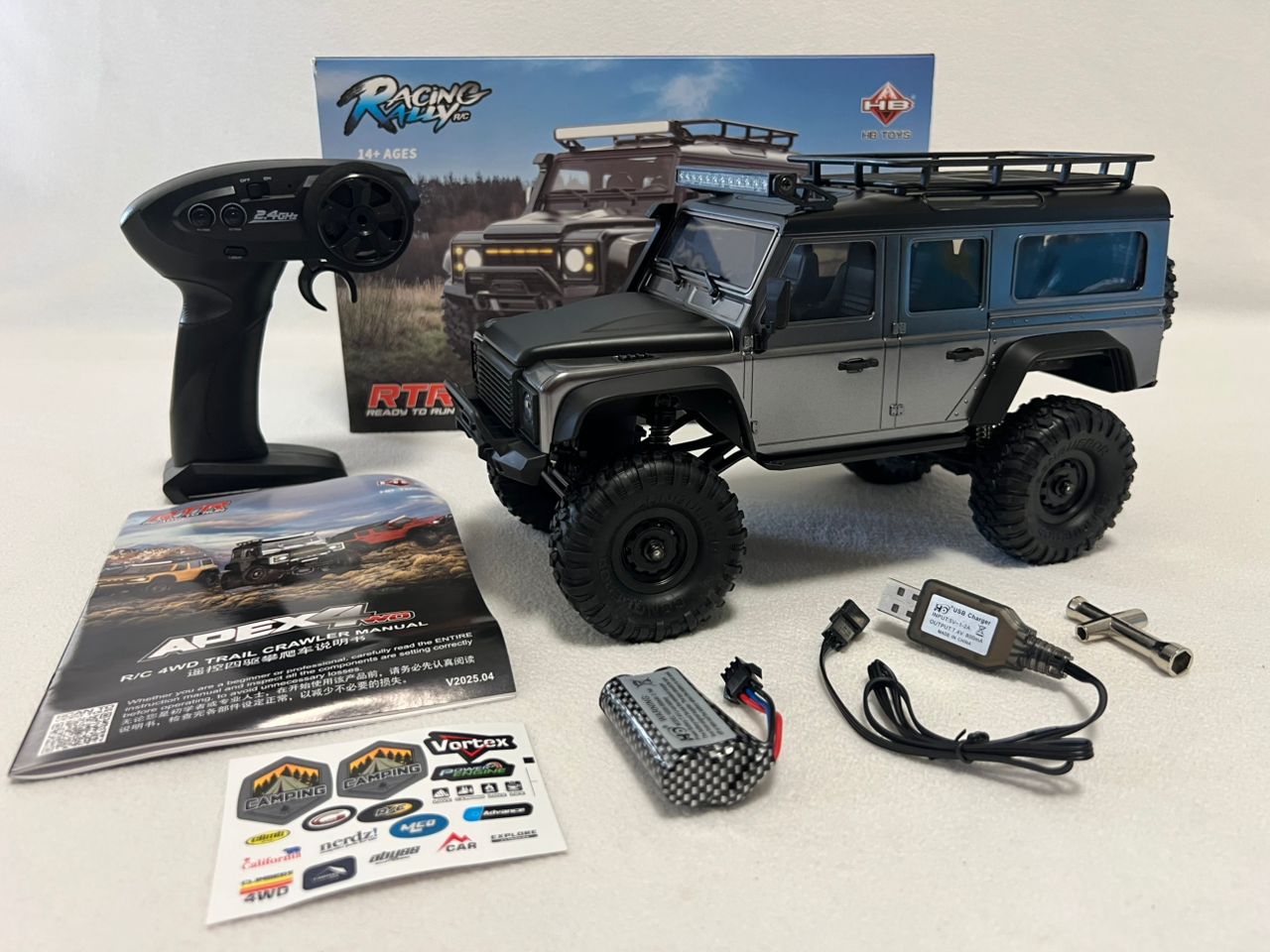 HB-R1609 1:16 Land Rover Defender RC Crawler 4WD – 2.4GHz, 30 min Run Time, LED