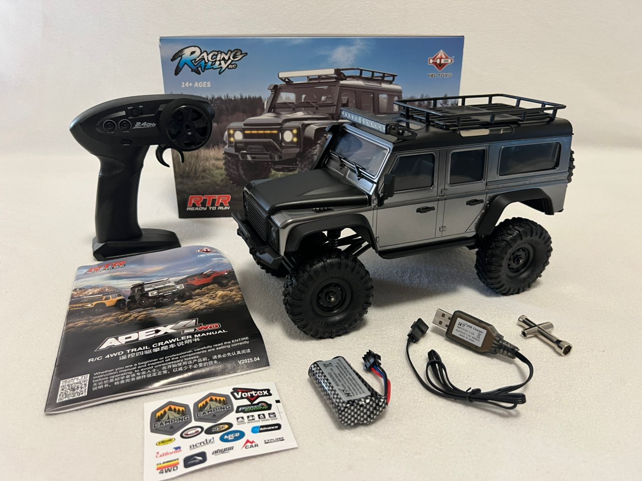 HB-R1609 1:16 Land Rover Defender RC Crawler 4WD – 2.4GHz, 30 min Run Time, LED