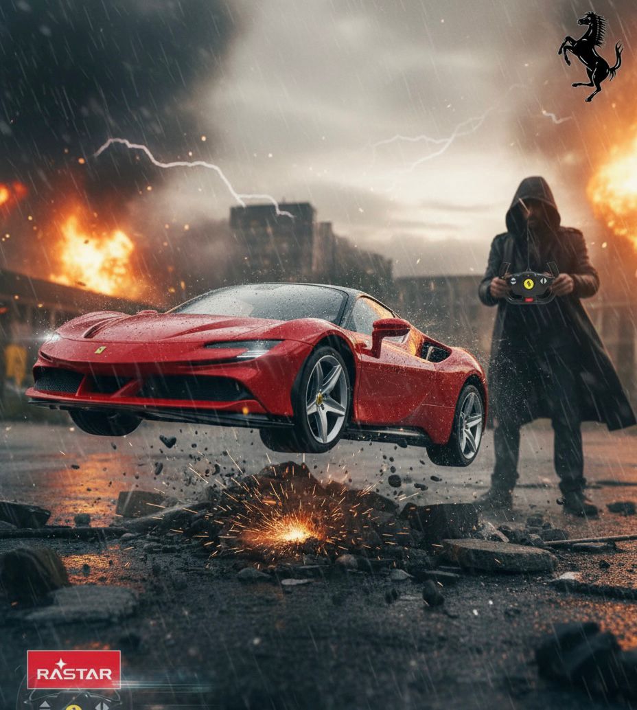 Rastar 1:14 Ferrari SF90 Stradale RC Car Remote 2.4 GHz LED Lights Red