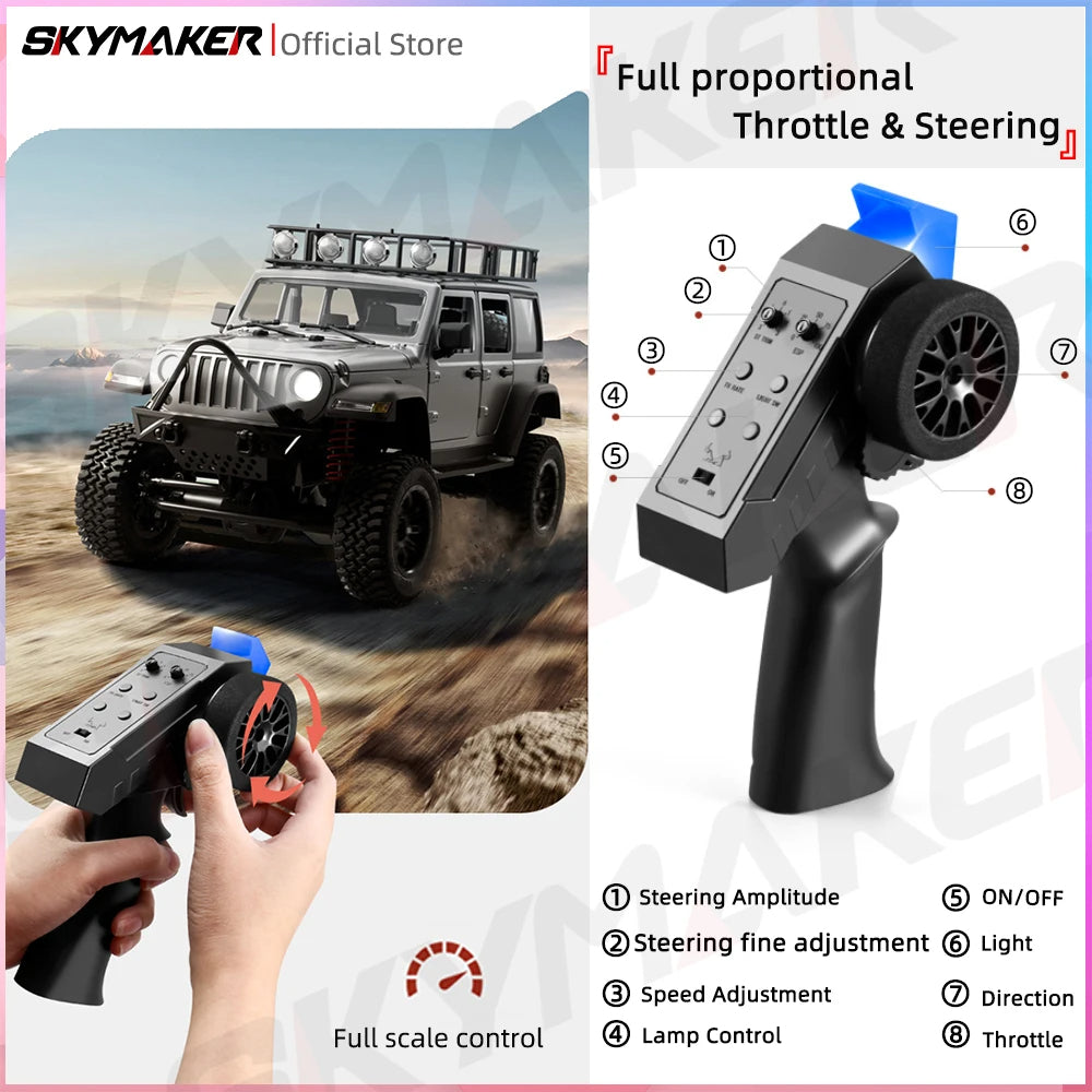 Jeep Wrangler MN128 RC Car Crawler – 1:12 Scale 2.4G 4WD Off-Road Truck