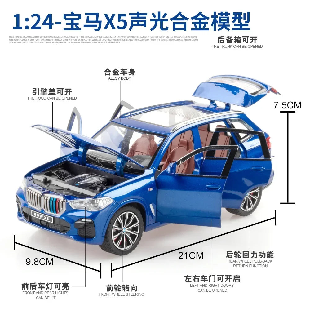 BMW X5 SUV Alloy Model Car with Sound and Lights