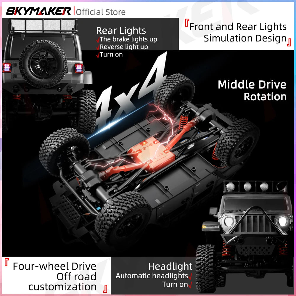 Jeep Wrangler MN128 RC Car Crawler – 1:12 Scale 2.4G 4WD Off-Road Truck