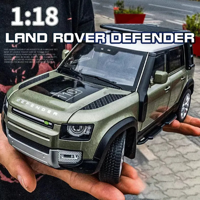 1:18 Land Rover Defender 110 Diecast Model Car – Alloy SUV with Sound & Light Collectible Toy Gift