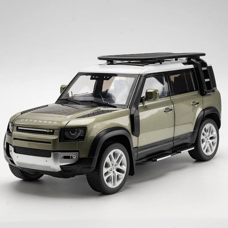 1:18 Land Rover Defender 110 Diecast Model Car – Alloy SUV with Sound & Light Collectible Toy Gift