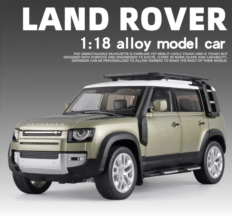 1:18 Land Rover Defender 110 Diecast Model Car – Alloy SUV with Sound & Light Collectible Toy Gift