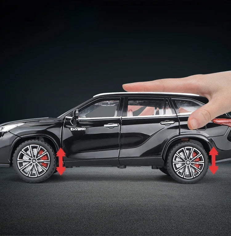 1:24 Toyota Highlander SUV Diecast Alloy Model Car – Sound & Light Collectible Toy