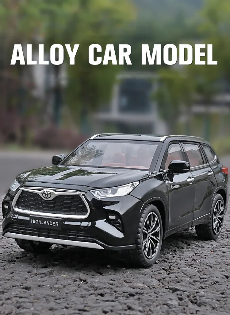 1:24 Toyota Highlander SUV Diecast Alloy Model Car – Sound & Light Collectible Toy