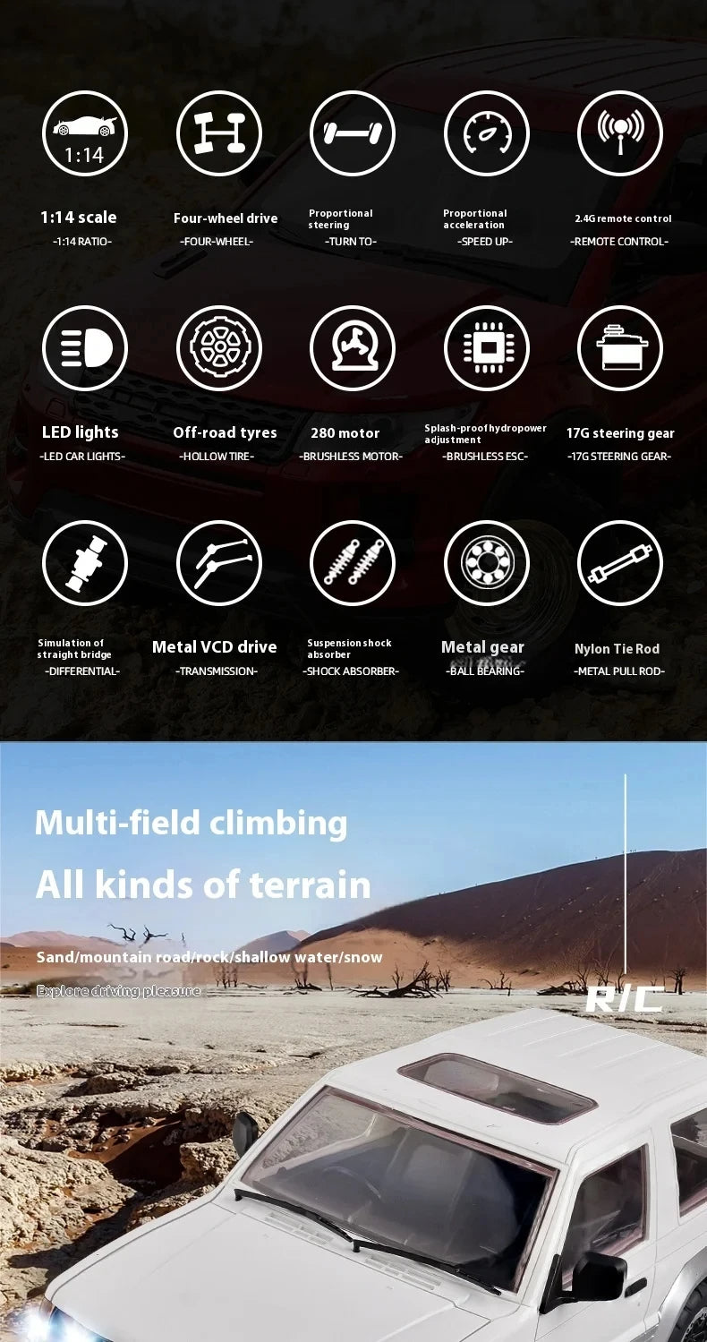 LDRC 1/14 4x4 RC Rock Crawler Car 4WD RC Climbing Car LD1297 USB Charging Cable