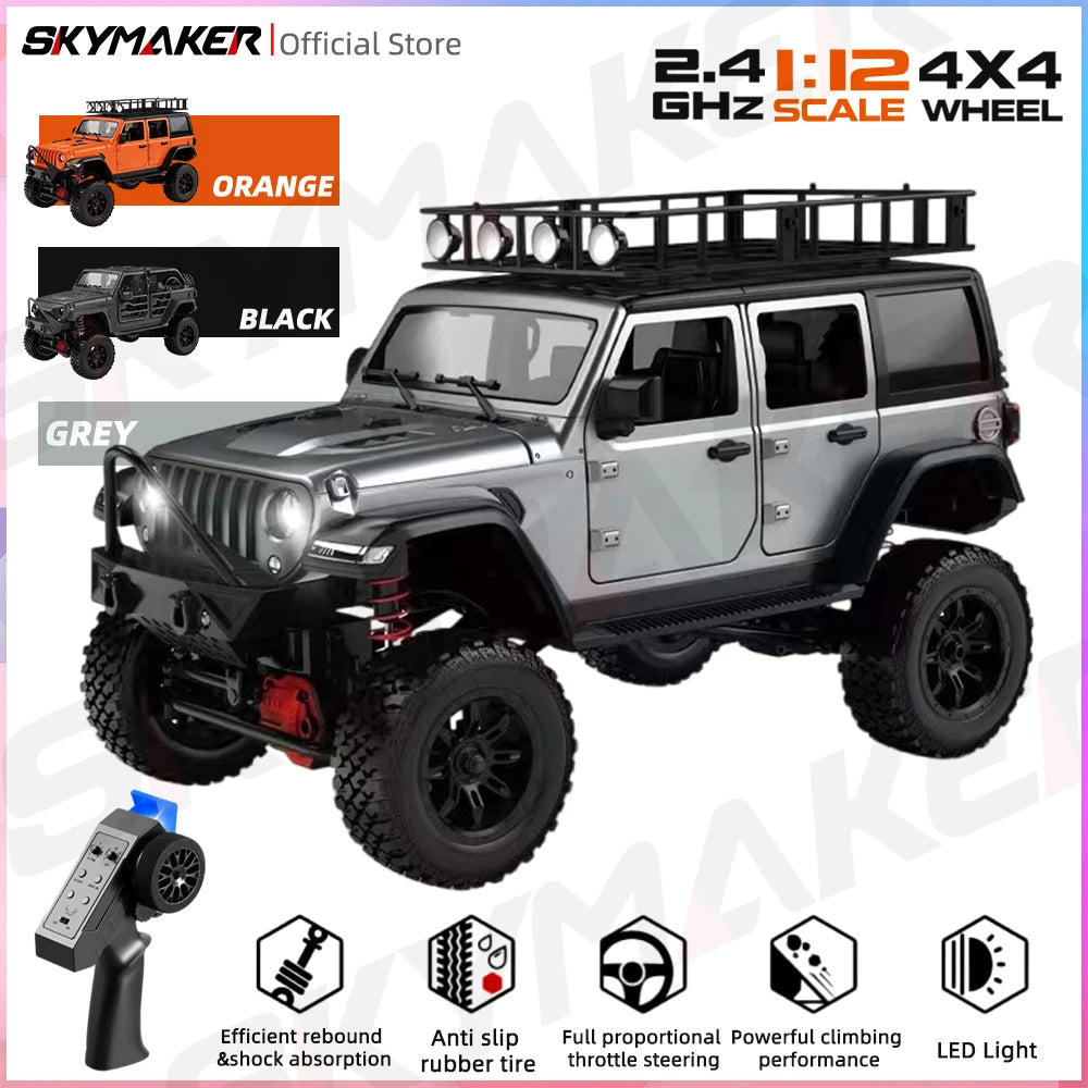 Jeep Wrangler MN128 RC Car Crawler – 1:12 Scale 2.4G 4WD Off-Road Truck