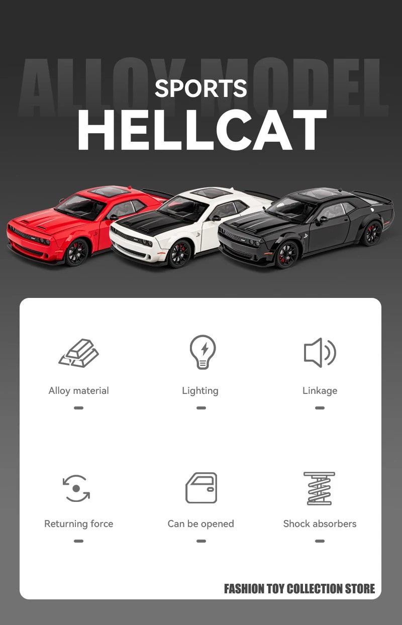 Dodge Challenger Hellcat Alloy 1:24 Diecast Car