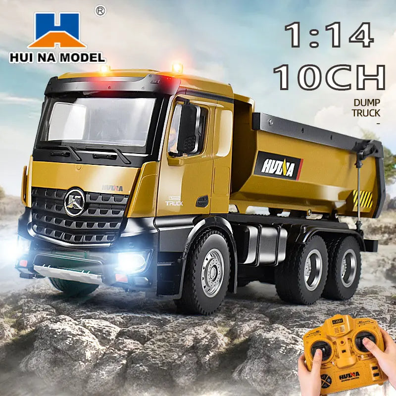HuiNa 1573 1/14 RC Dump Truck 10CH Alloy Construction Vehicle Remote Control